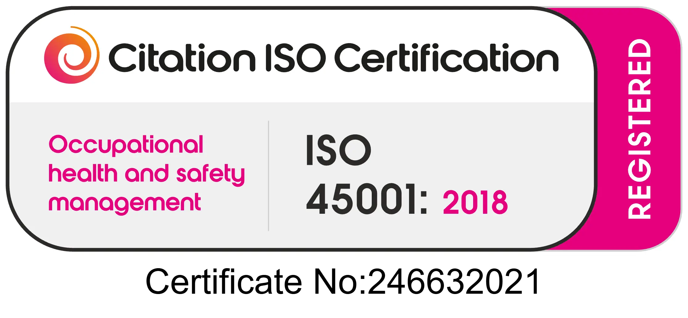 ISO 45001 Registered