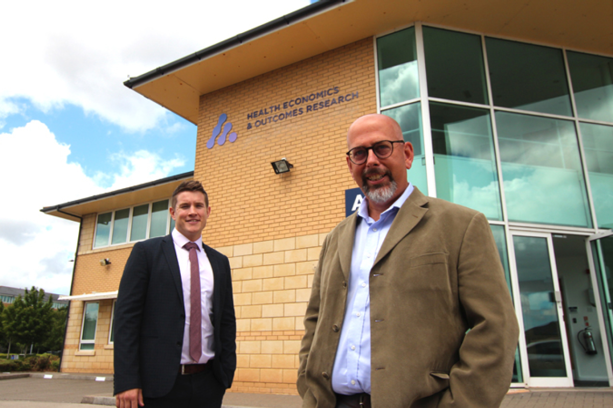 Rhys Price of Cooke & Arkwright and Phil McEwan of HEOR outside their new office building