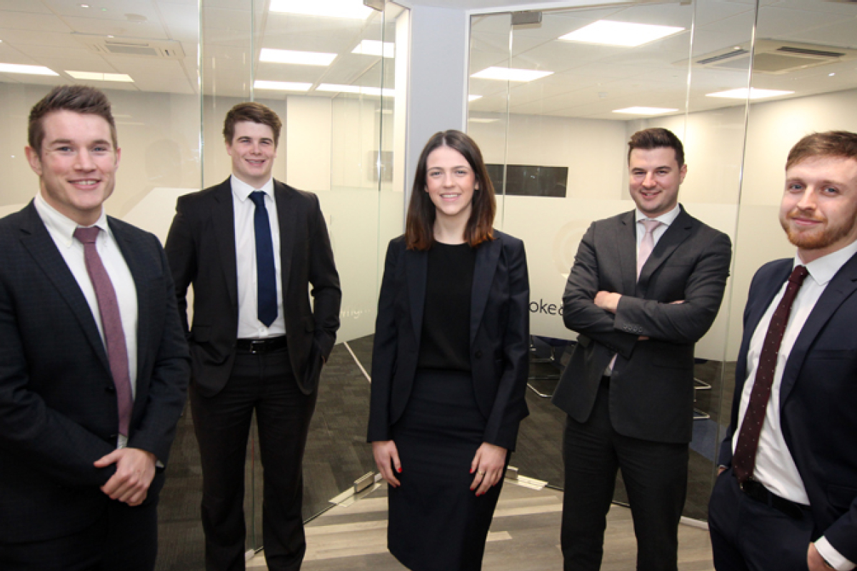 Rhys Price, Gabriel Davies, Caryl Howell, Dominic Garner and Thomas Rees of Cooke & Arkwright
