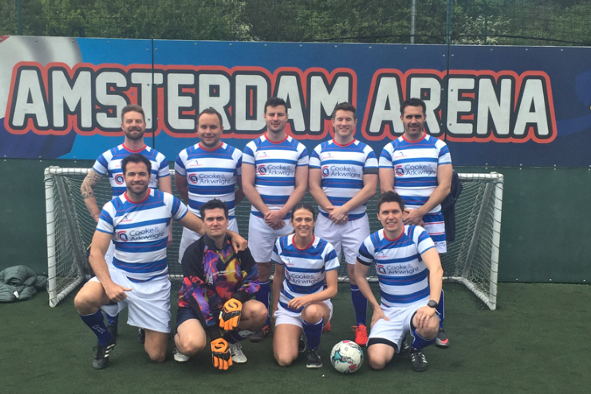 Telereal Trillium 5 a side football Cooke & Arkwright team