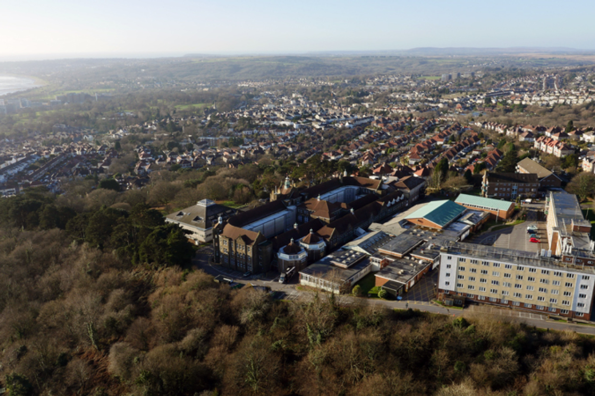 Townhill Campus aerial view, Uplands, Swansea, Cooke & Arkwright