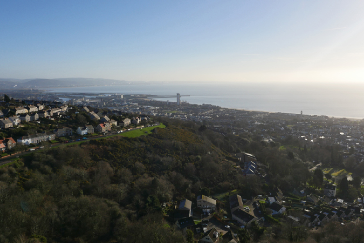 Townhill Campus aerial view, Uplands, Swansea, Cooke & Arkwright